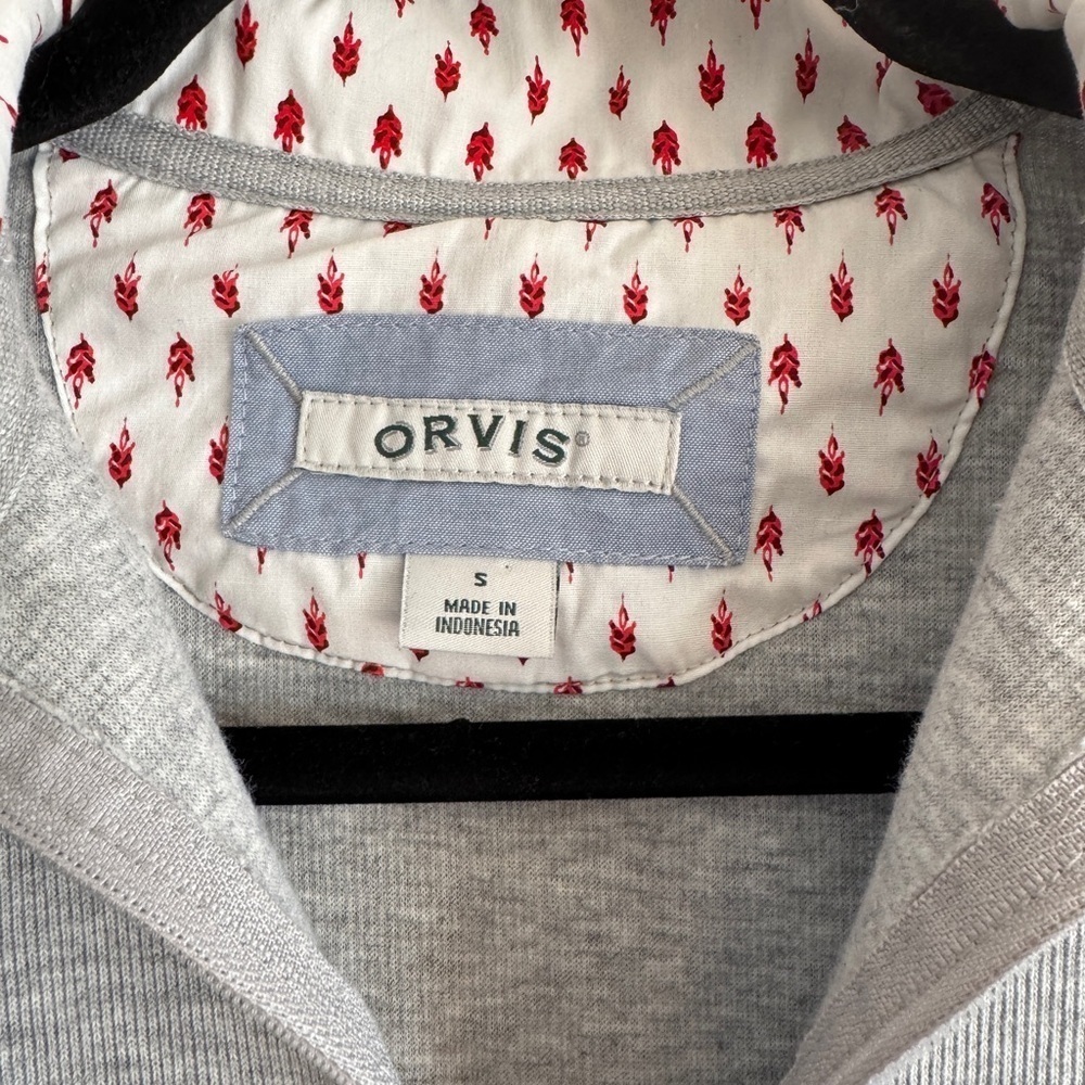 Orvis Gray Heather Knit Pullover 1/4 Zip Top Size Small - Picture 2 of 5